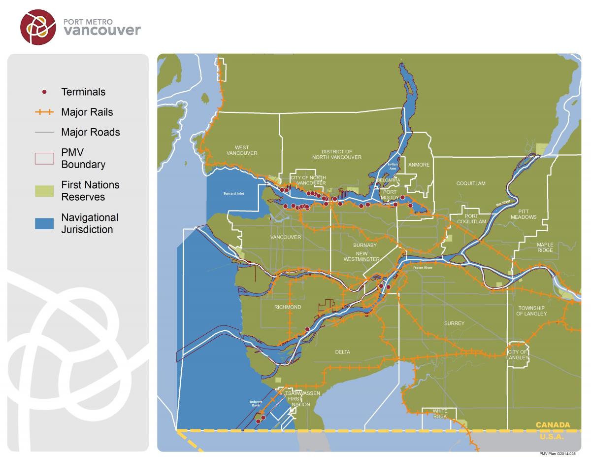 Karta port metroa Vancouver