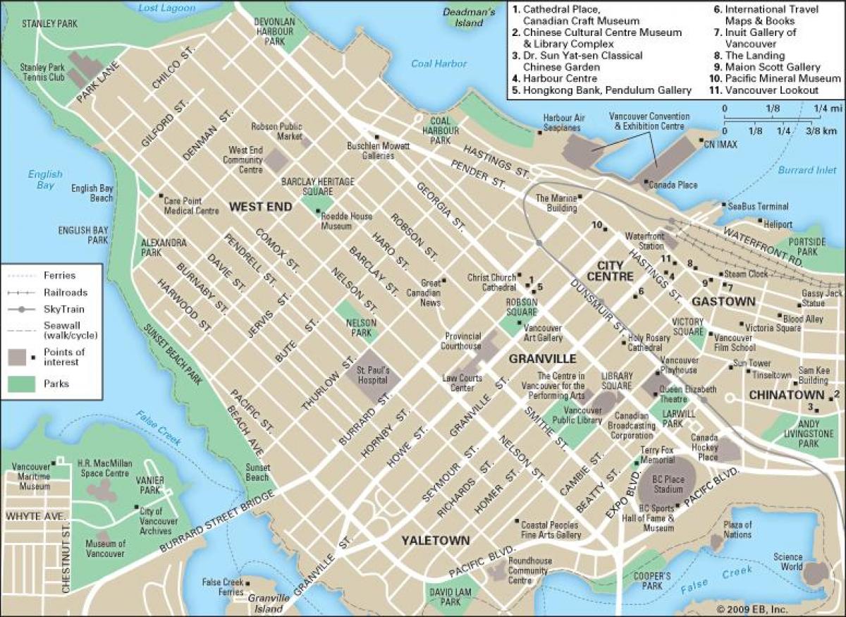 karta West End, Vancouver prije krista ah.