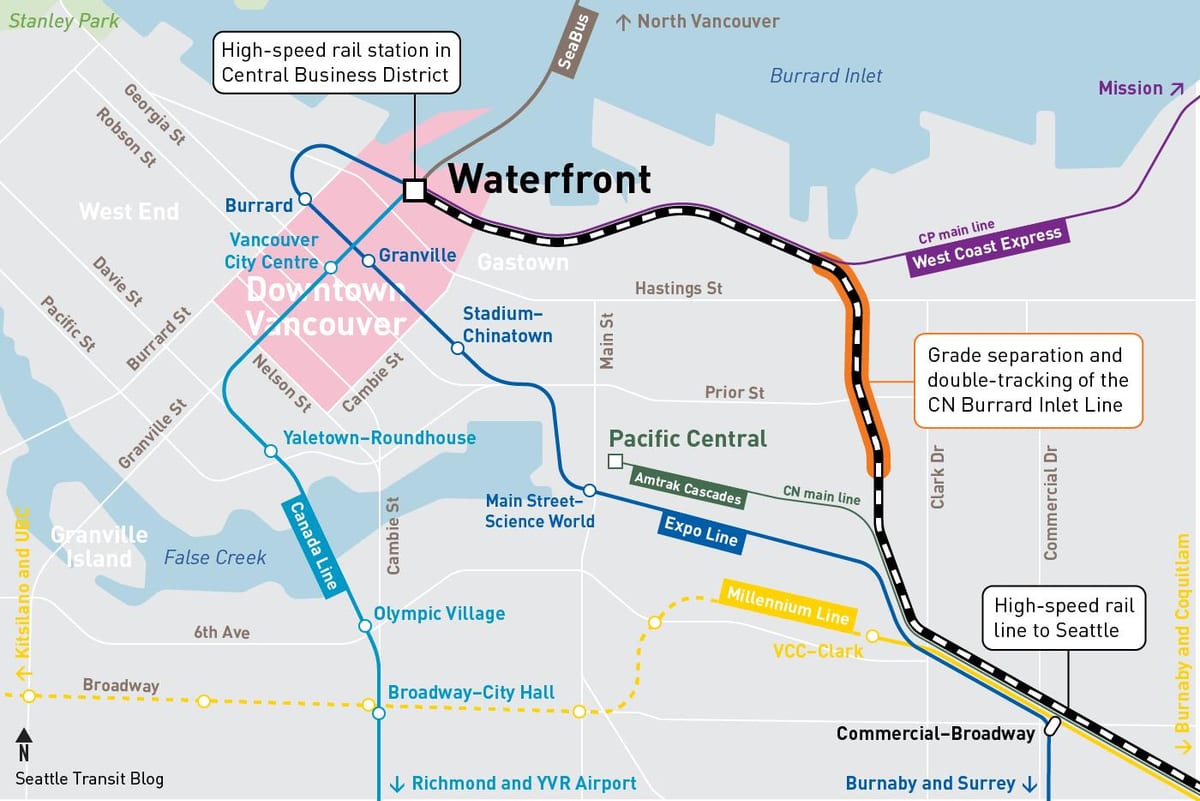 Karta ležišta stanice Vancouver