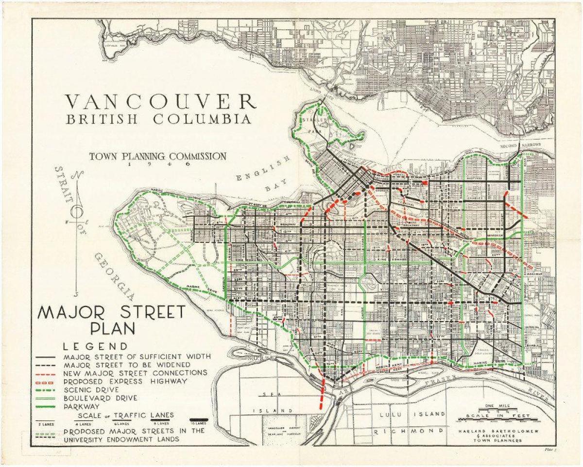 Karta stare Vancouver
