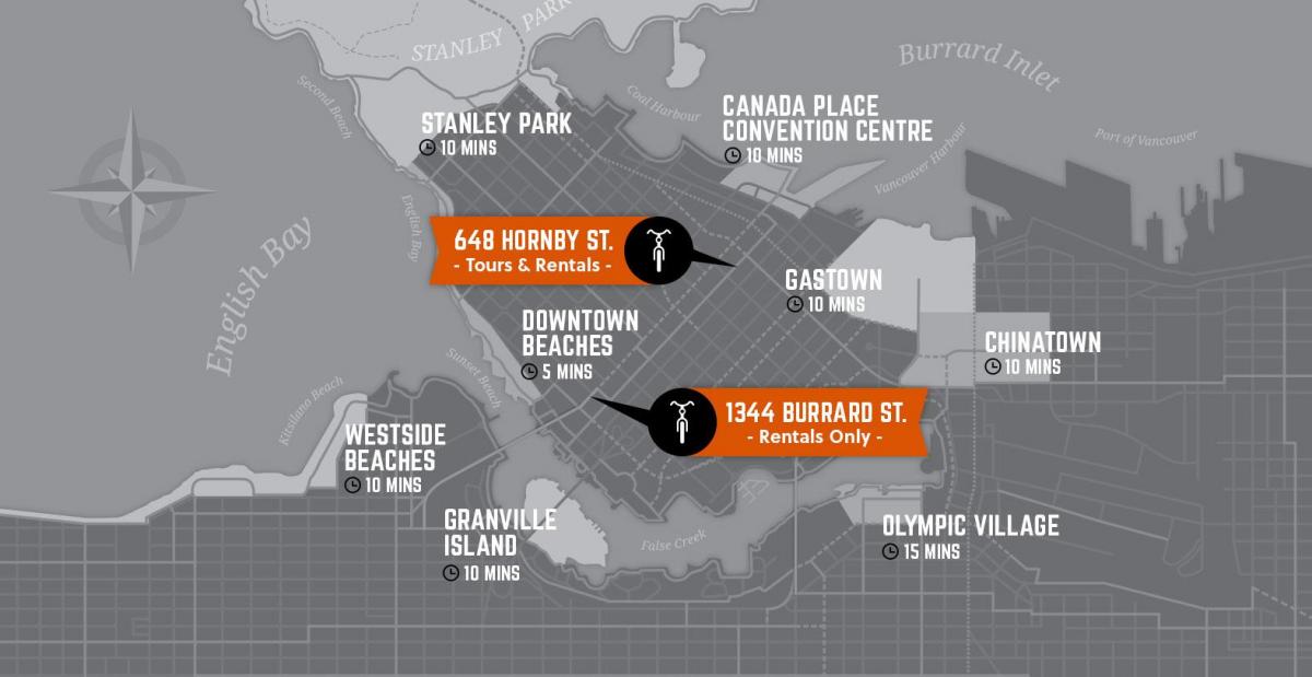 Karta ciklusa i vodič otoka Vancouver 