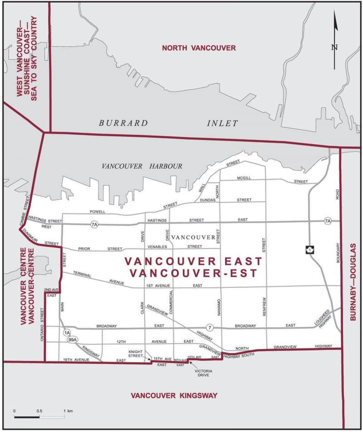 Karta Za Istok-Vancouver 