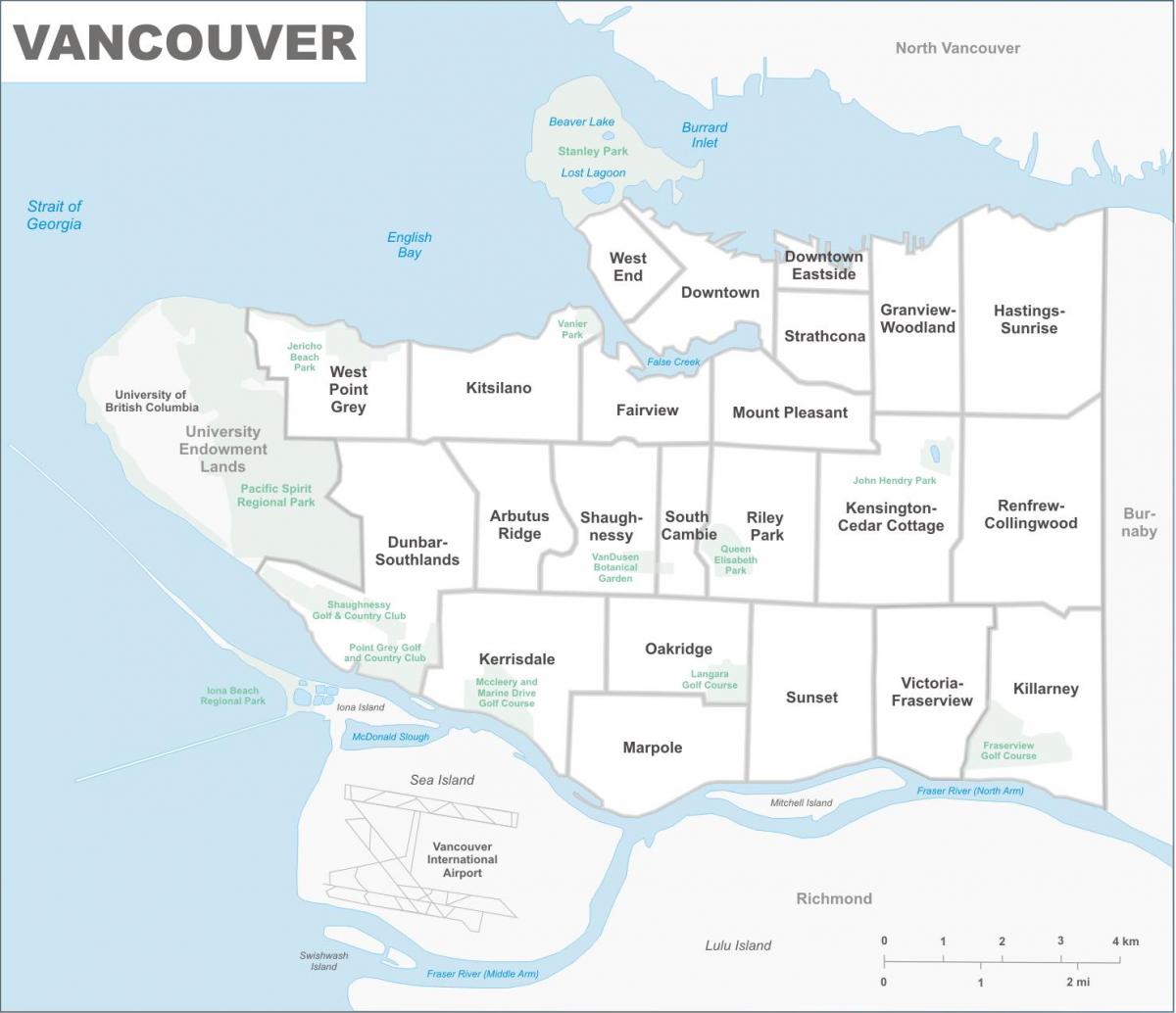 okolica Vancouveru karti