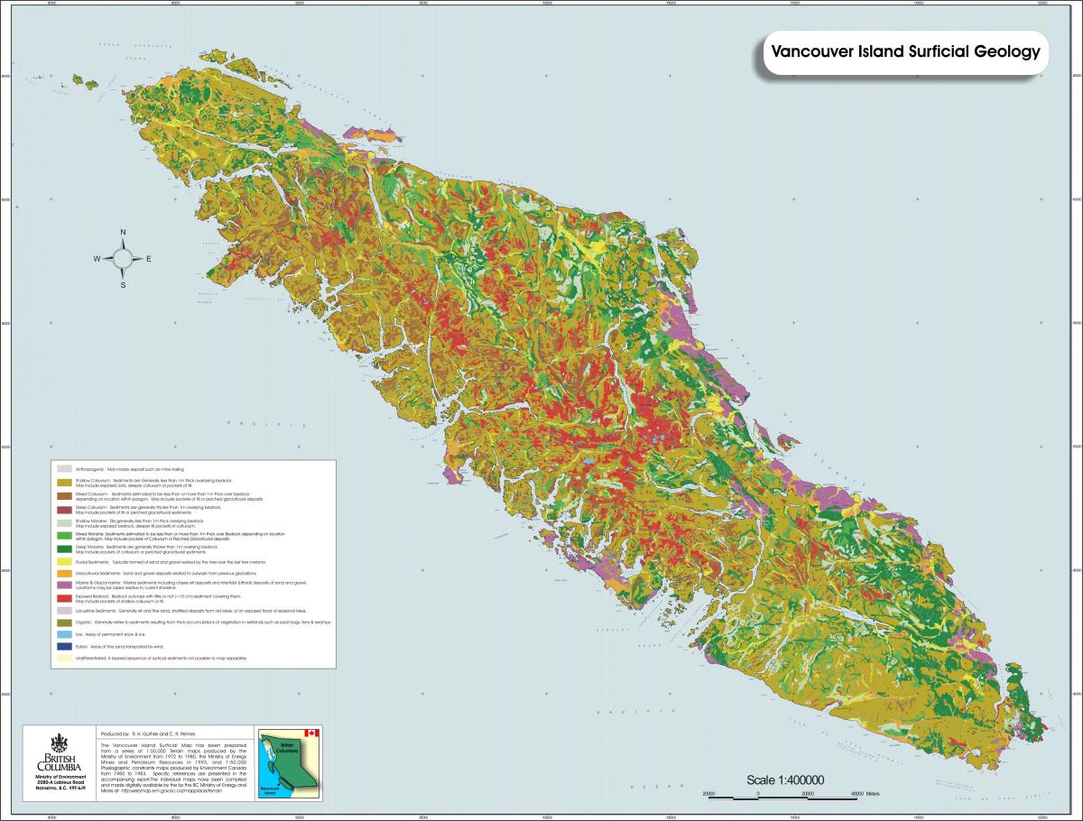 Karta otoka Vancouver geologije
