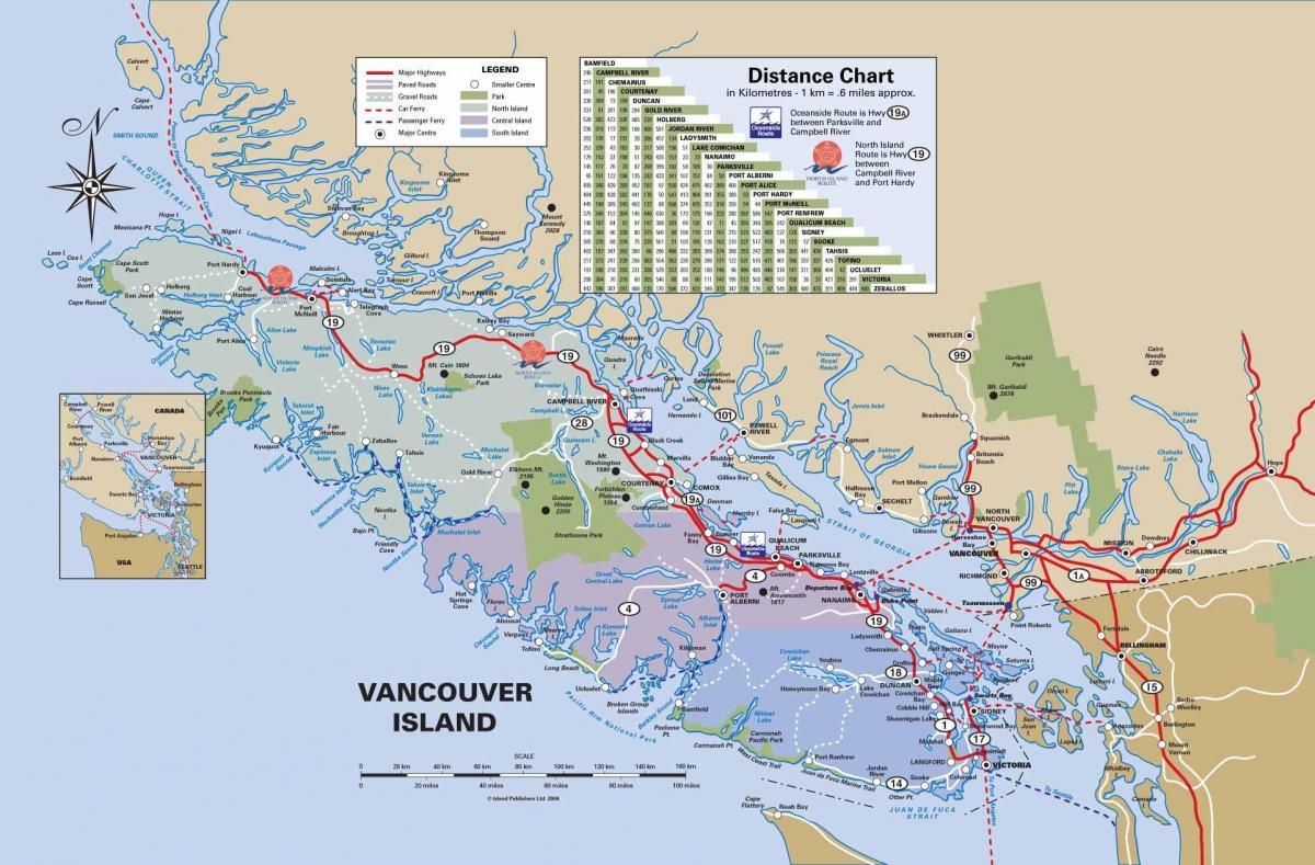 otok staze Vancouver kartica