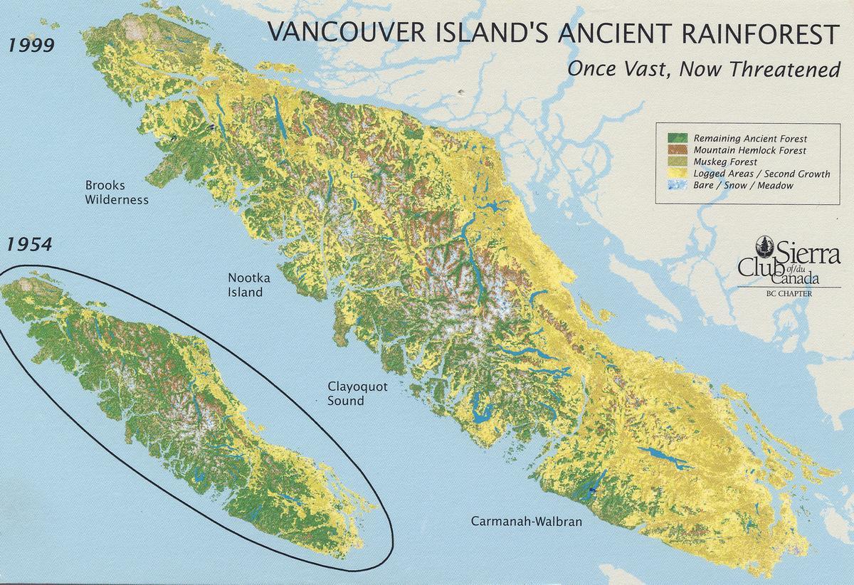 tropski otok Vancouver kartica