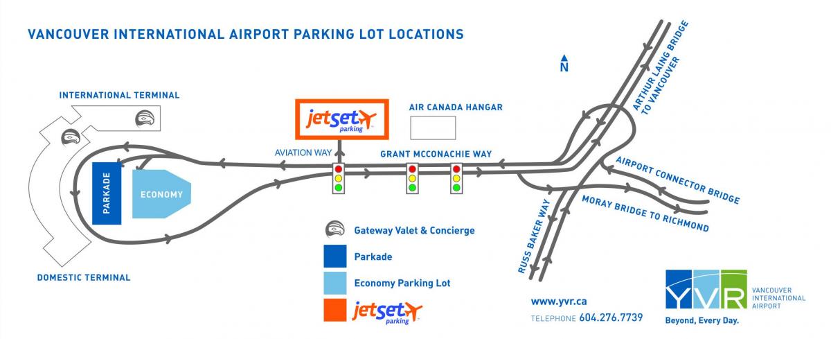 Vancouver kartica parkirališta zračne luke 