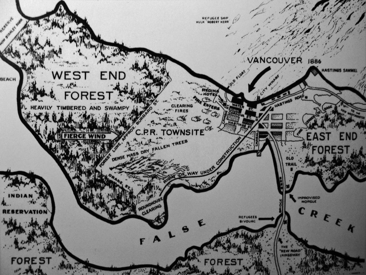 Karta starog Vancouver
