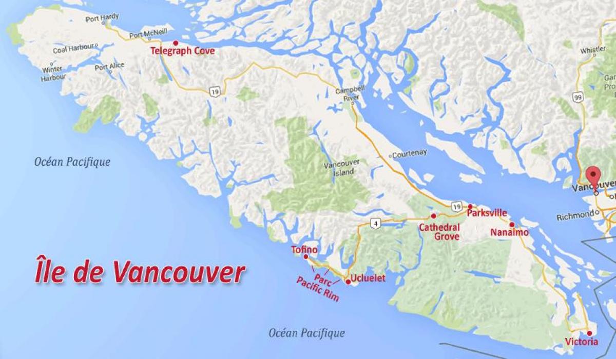 Karta otoka Vancouver zlato kvalificirati 
