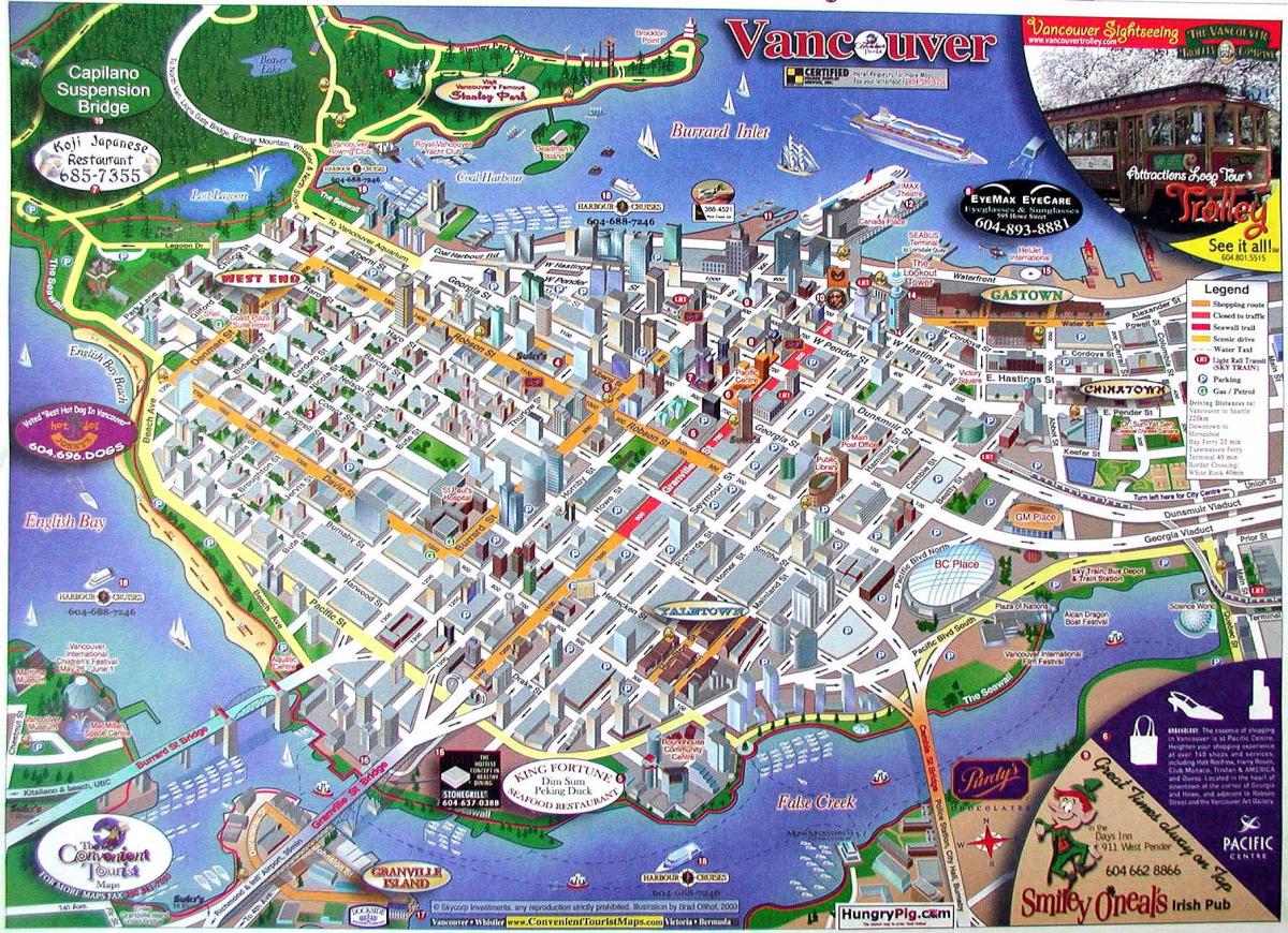 karta Vancouver, Britanska Kolumbija, Kanada