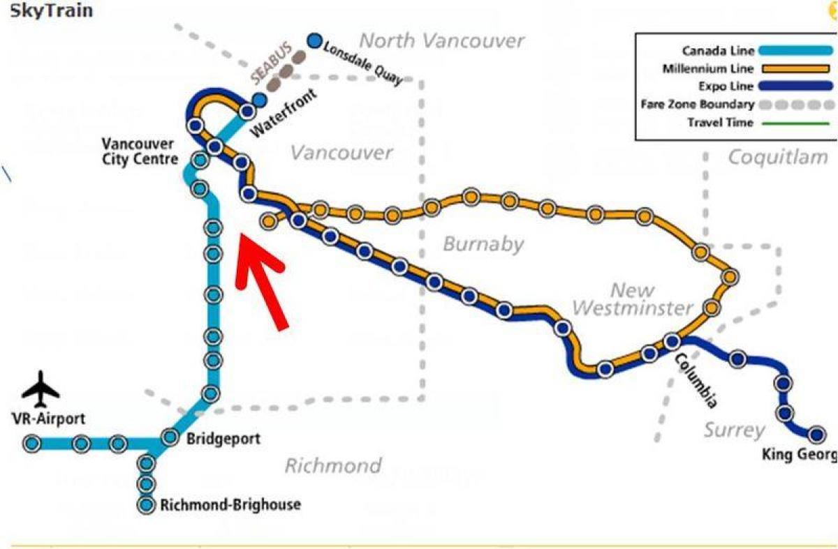 Karta Metroa Vancouver višeslojni