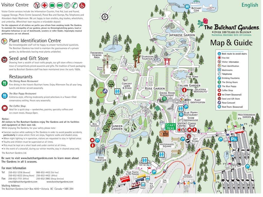 vrtovi бучарт karti otoka Vancouver