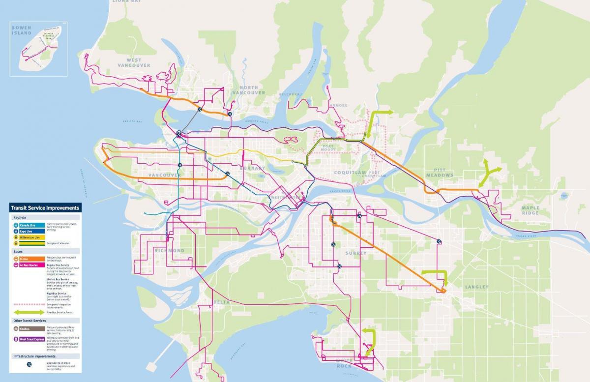Транслинк karta Metroa Vancouver