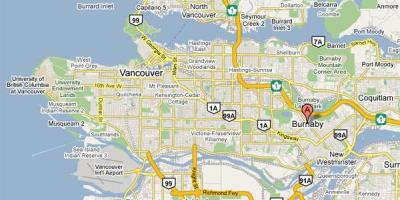 Karta Burnaby Vancouver