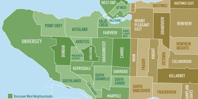 Karta okolice Vancouvera 