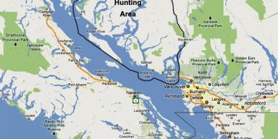 Karta otoka Vancouver lov