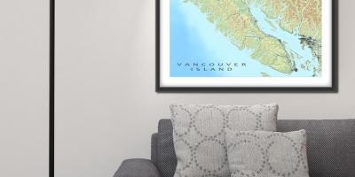 Karta otoka Vancouver zid