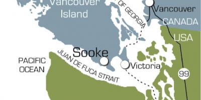 Karta суке otoku Vancouver 