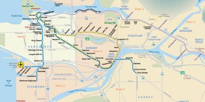 Karta Metroa Vancouver 