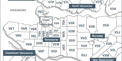 Otok Vancouver poštanski brojevi karti