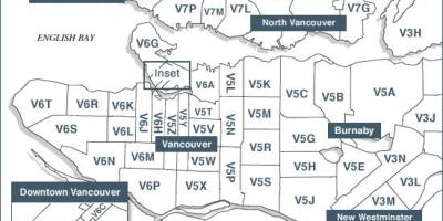 Otok Vancouver poštanski brojevi karti