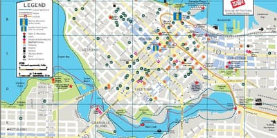 Vancouver Kanada znamenitosti kartica