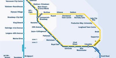 Karta željeznički kolodvor Vancouveru 